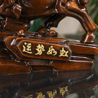 The Quiet Builder Wood Ox of Lasting Success 32cm