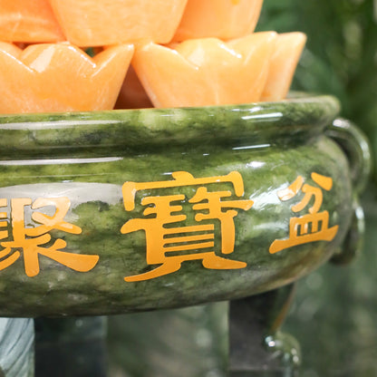Jade Wealth Pot of Overflowing Fortune 30cm