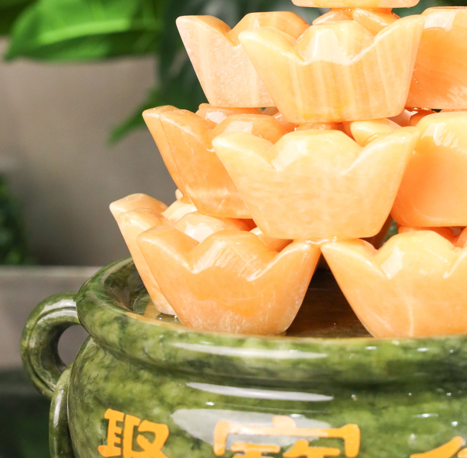 Jade Wealth Pot of Overflowing Fortune 30cm