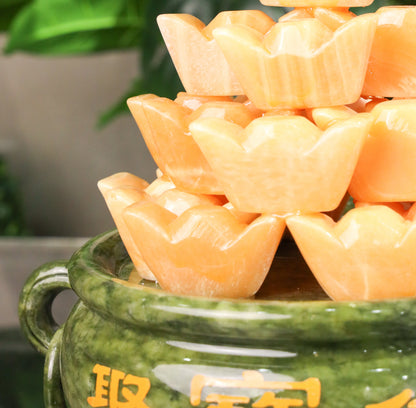 Jade Wealth Pot of Overflowing Fortune 30cm