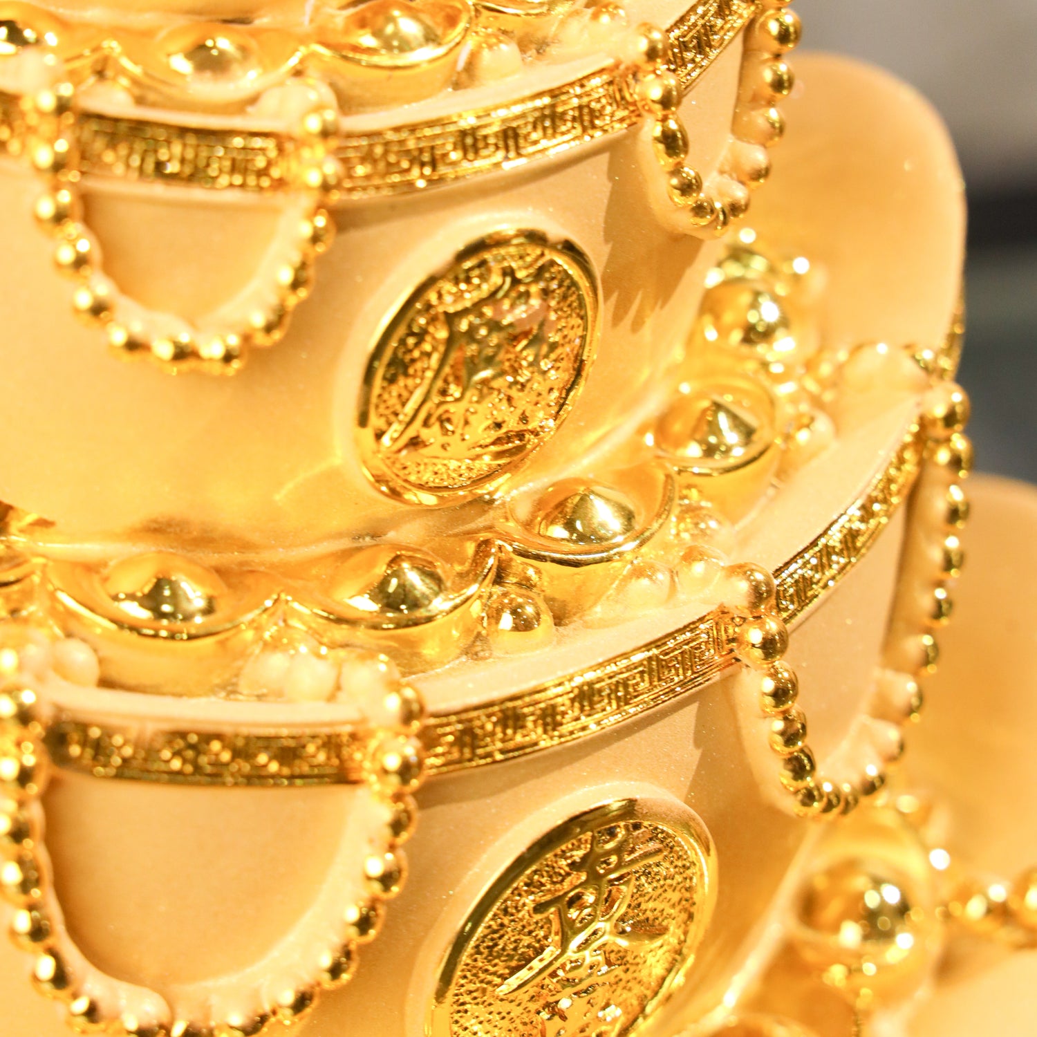 Five-Tier Gold Ingot Tower of Growing Wealth 32cm
