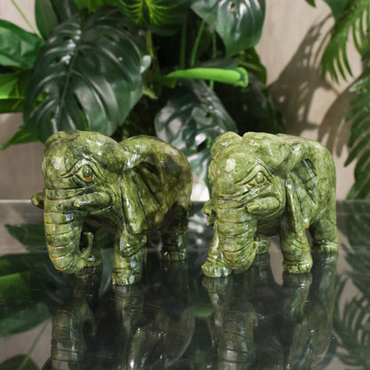 Mighty Protector Jade Elephants 23cm