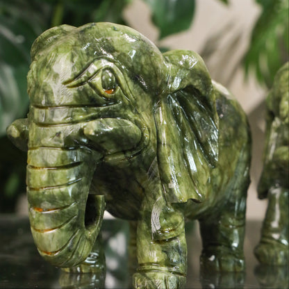 Mighty Protector Jade Elephants 23cm