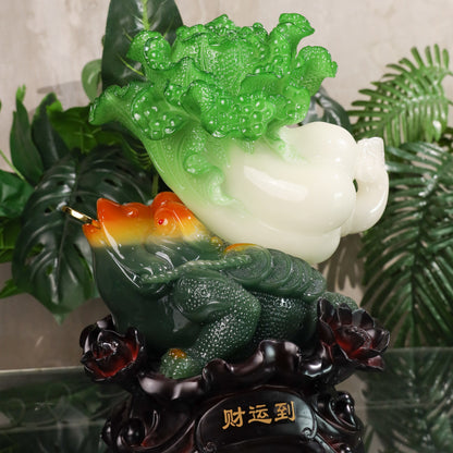 Carry Home Harvest Money Frog &amp; Cabbage 46cm