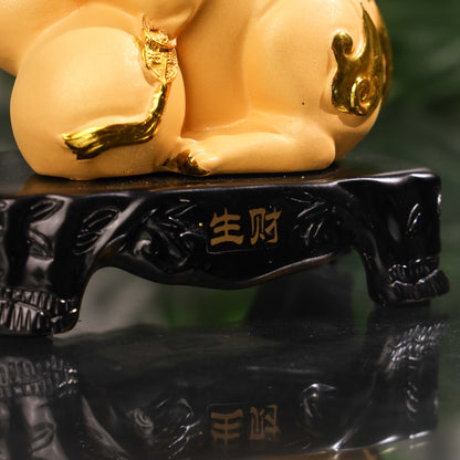 Golden Zodiac Rat of Smart Earnings 18cm