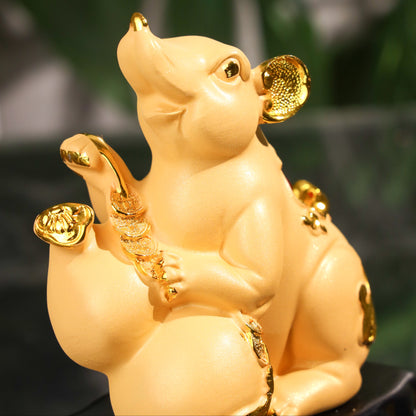 Golden Zodiac Rat of Smart Earnings 18cm
