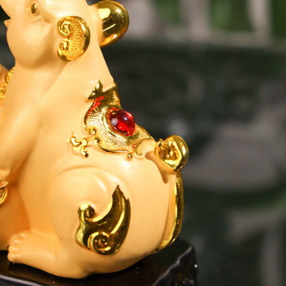 Golden Zodiac Rat of Smart Earnings 18cm