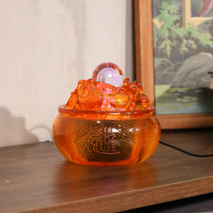 Radiant Orange Water Fountain of Riches 17cm