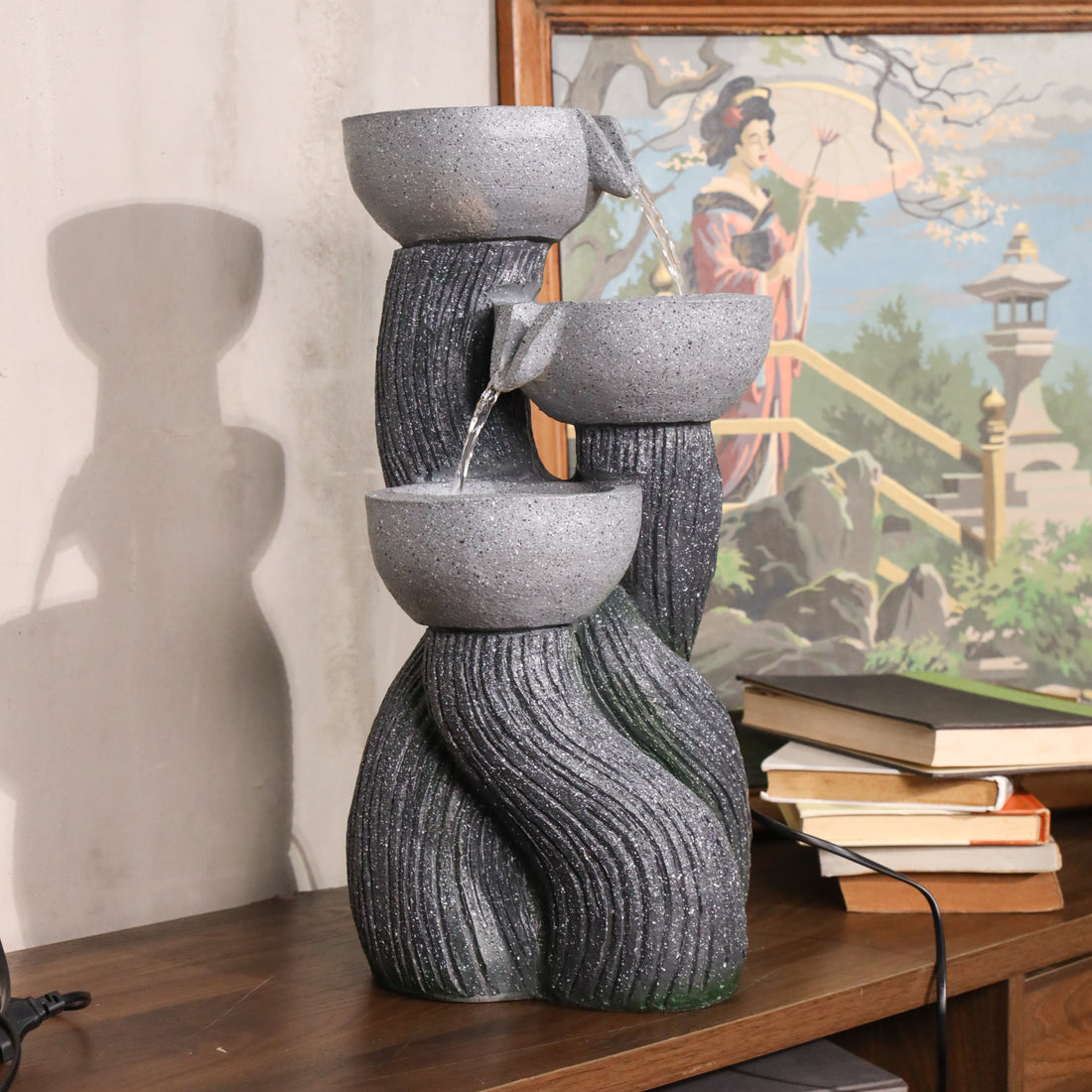 Triple Spiral Fountain of Balanced Energy 47cm