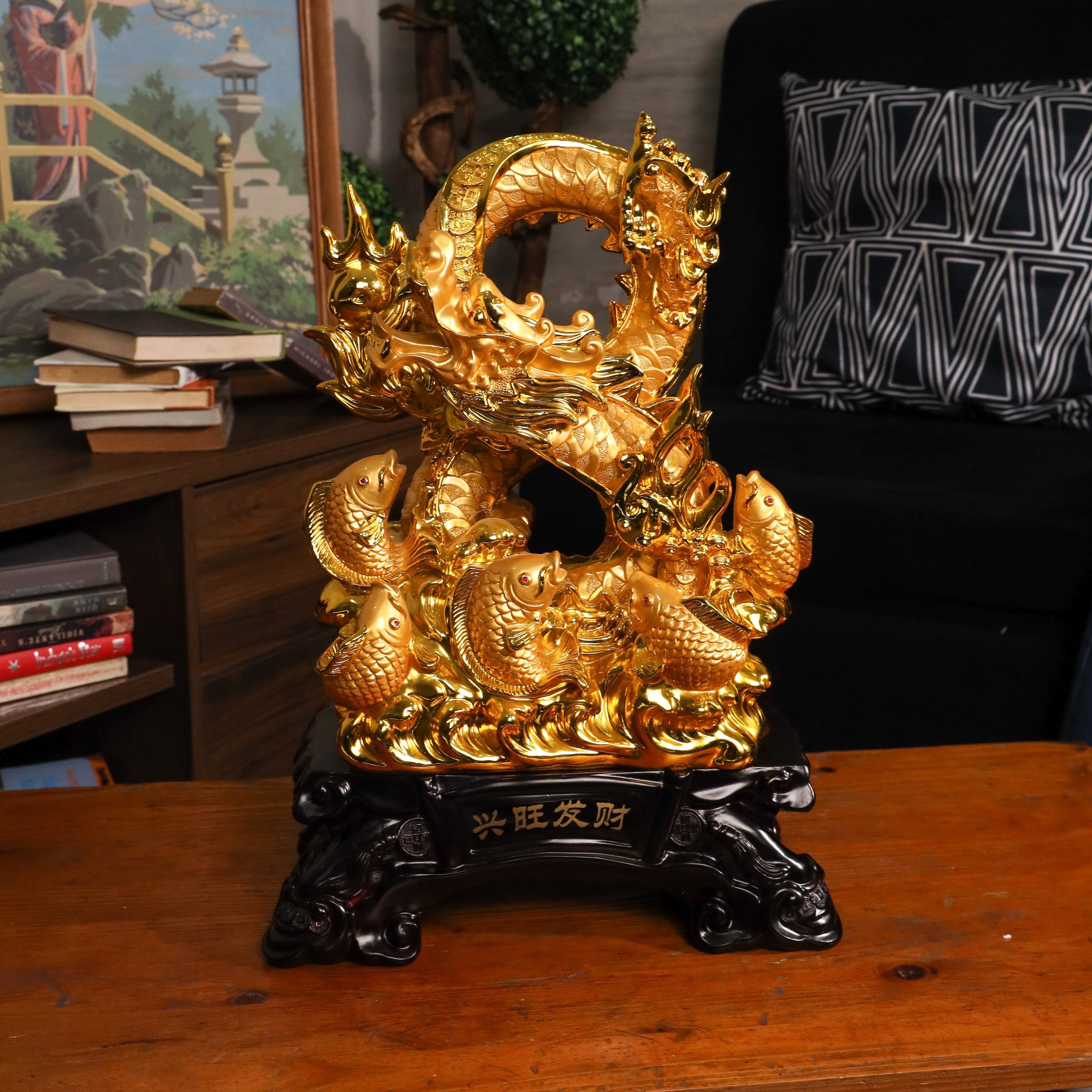 Eight Treasures Dragon with Arowanas 47cm