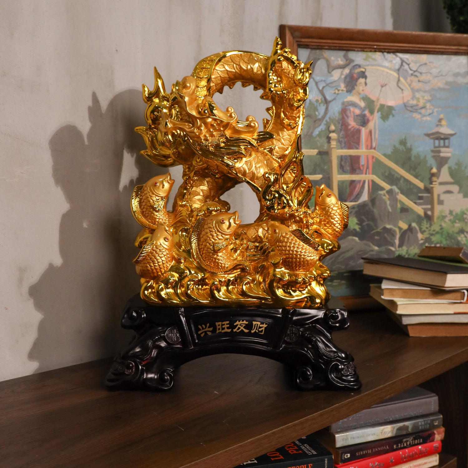 Eight Treasures Dragon with Arowanas 47cm