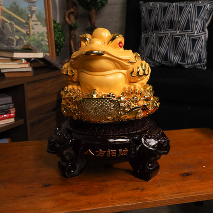 Throne of Fortune Gold Money Frog 40cm