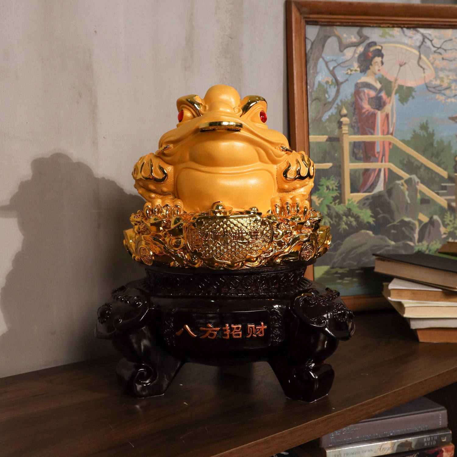 Throne of Fortune Gold Money Frog 40cm
