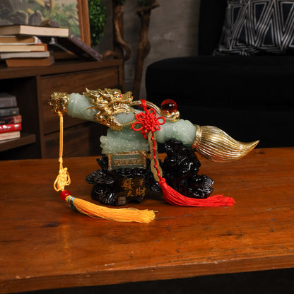 Elegant Jade Calligraphy Brush for Intellect 31cm