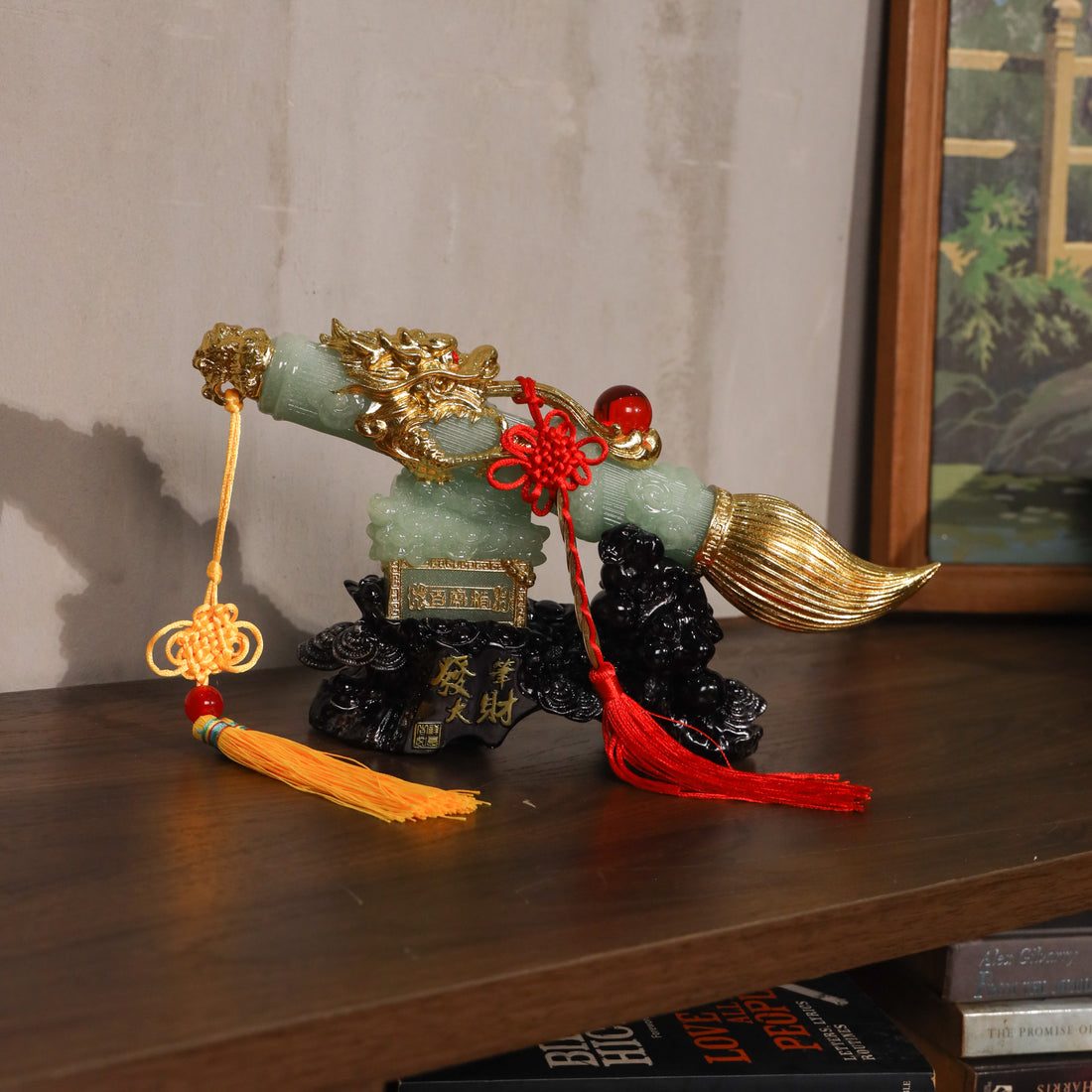 Elegant Jade Calligraphy Brush for Intellect 31cm