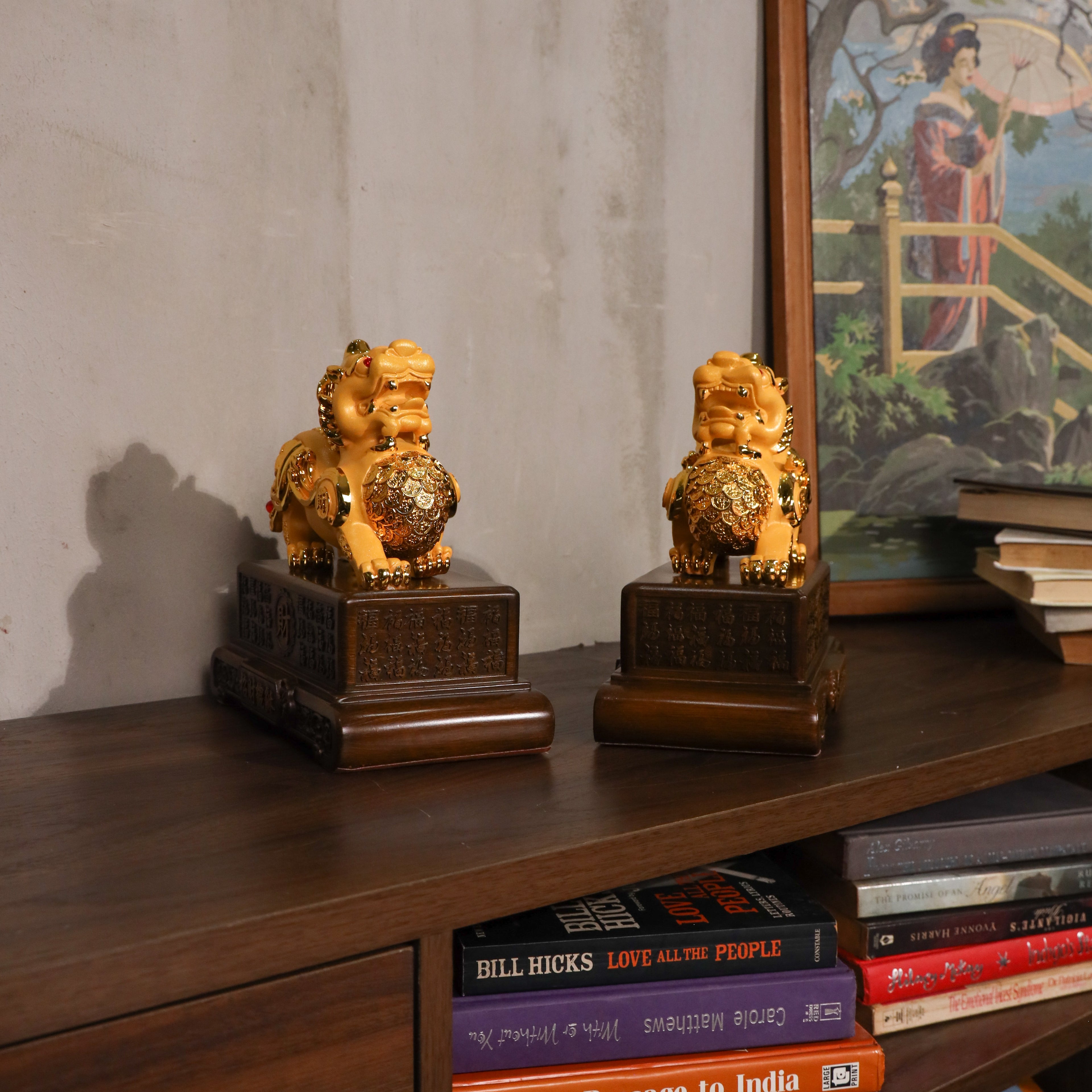 Golden Guardians of Fortune Pi Yao Pair 23cm