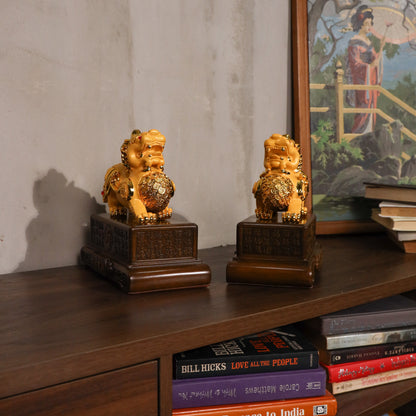 Golden Guardians of Fortune Pi Yao Pair 23cm