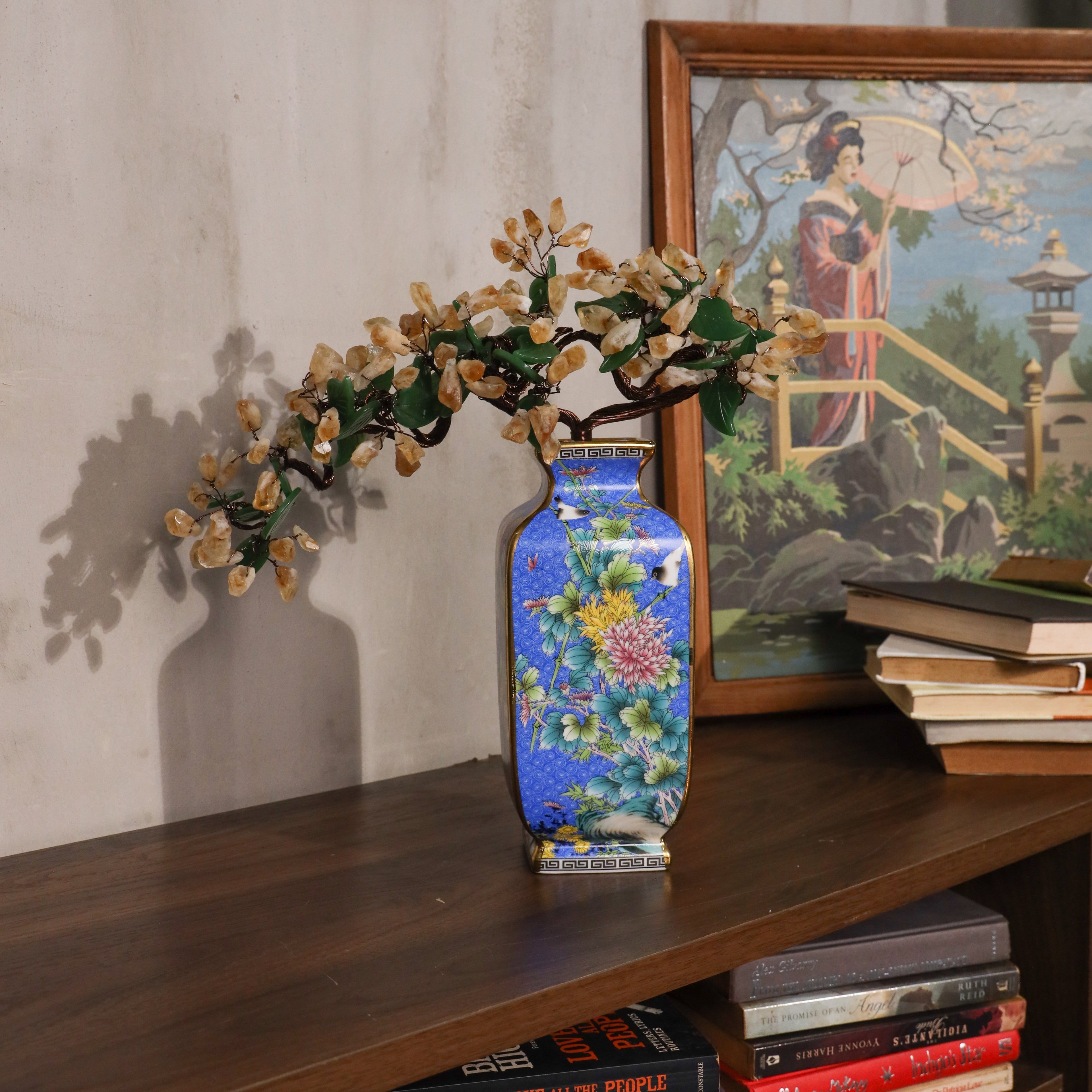 Imperial Citrine Rocks Vase of Rich Blessings 40cm