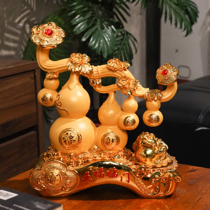 Golden Wu Lou Quartet of Health &amp; Wealth 34cm