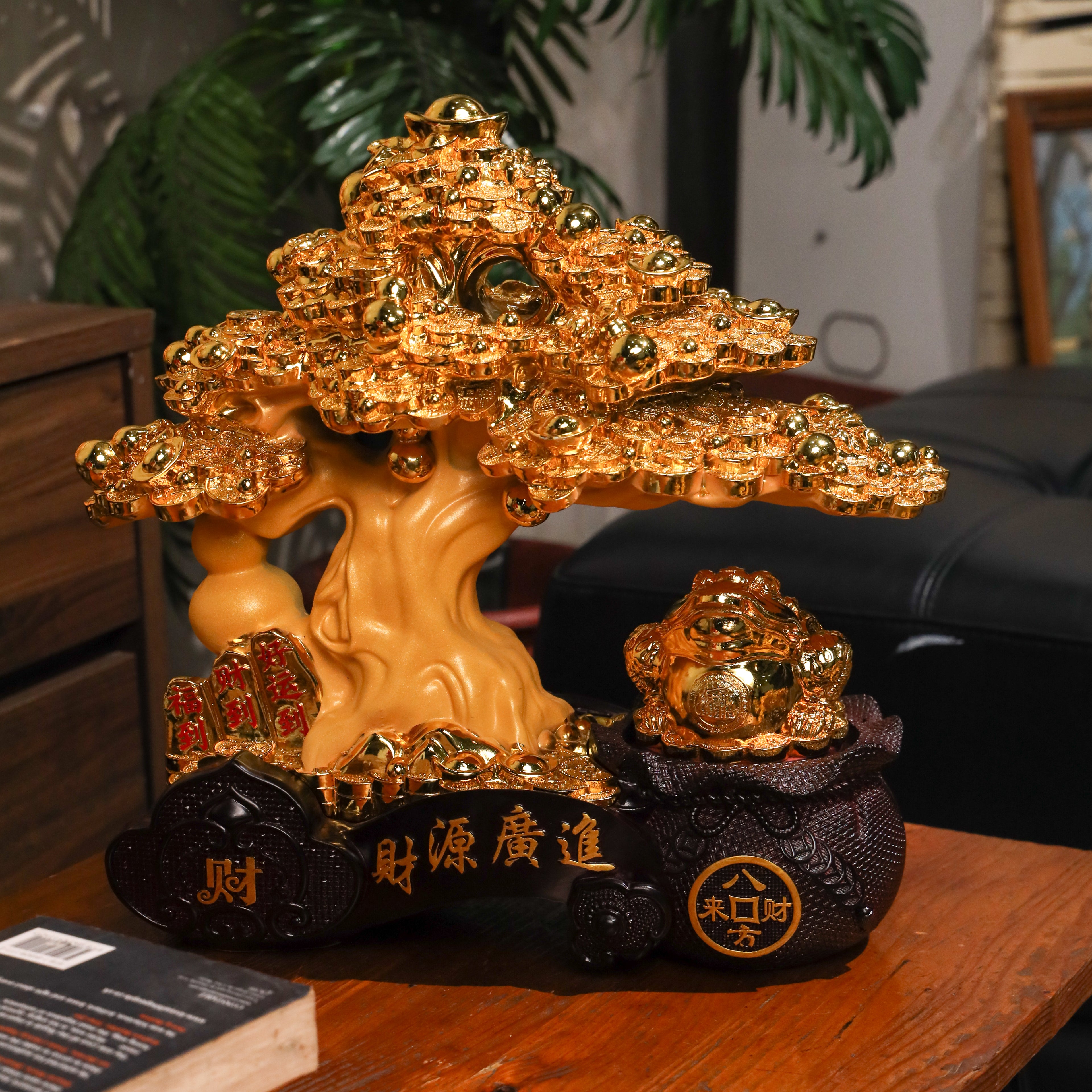 Money-Multiplying Golden Tree with Frog 37cm