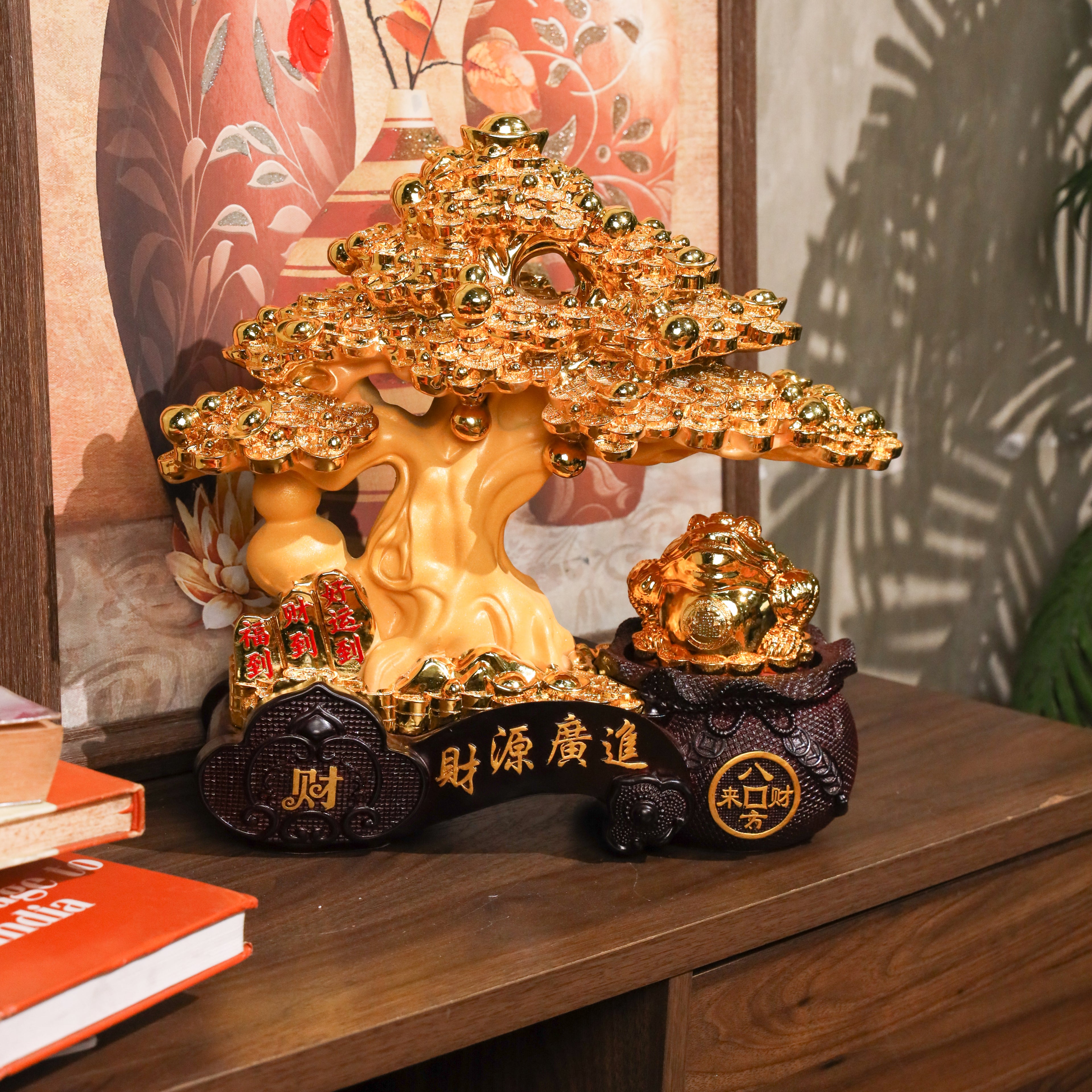 Money-Multiplying Golden Tree with Frog 37cm