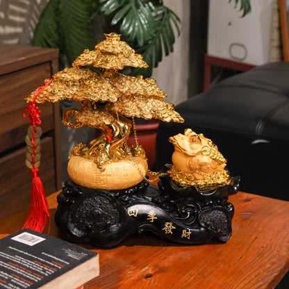 Money Tree and Frog of Expanding Wealth 33cm