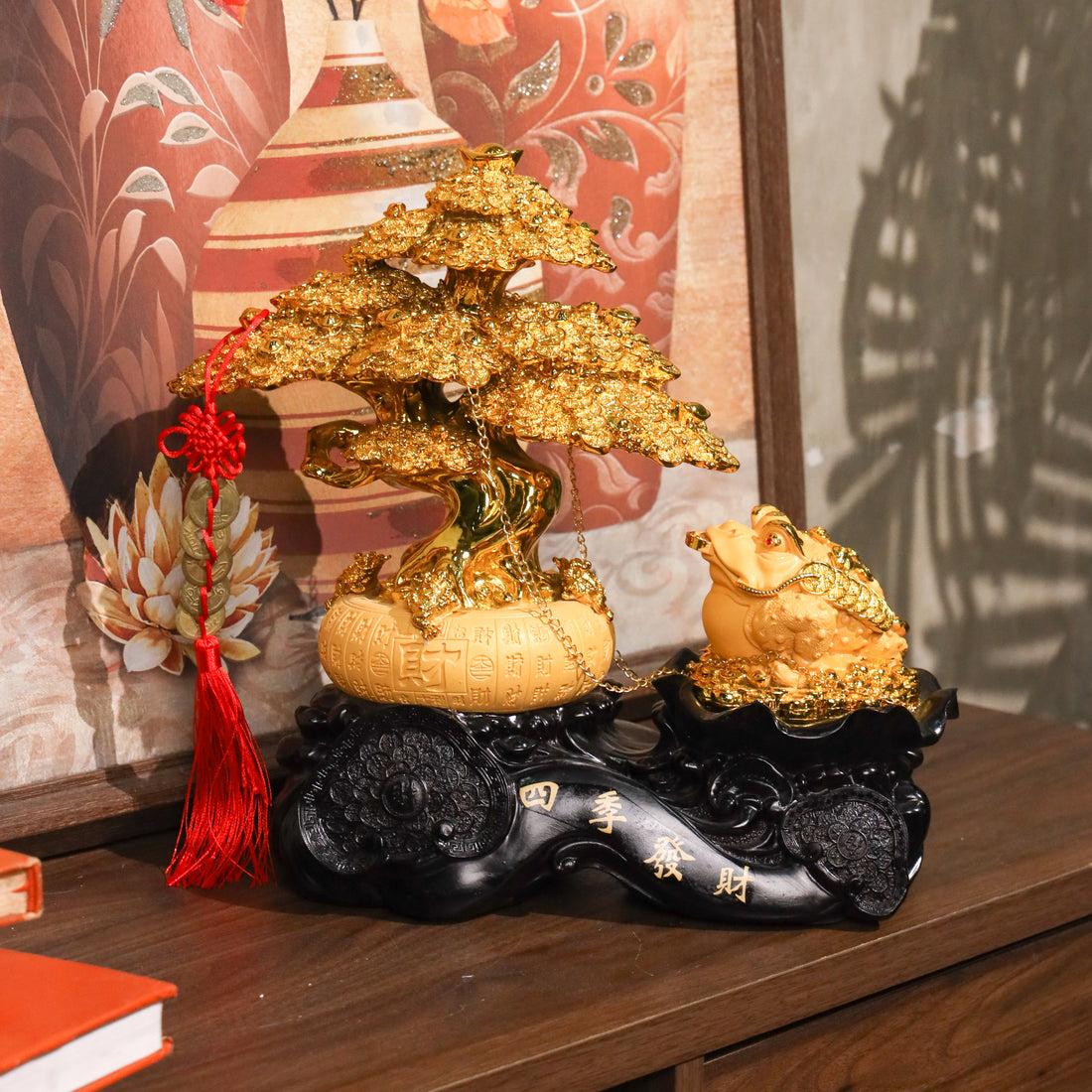 Money Tree and Frog of Expanding Wealth 33cm