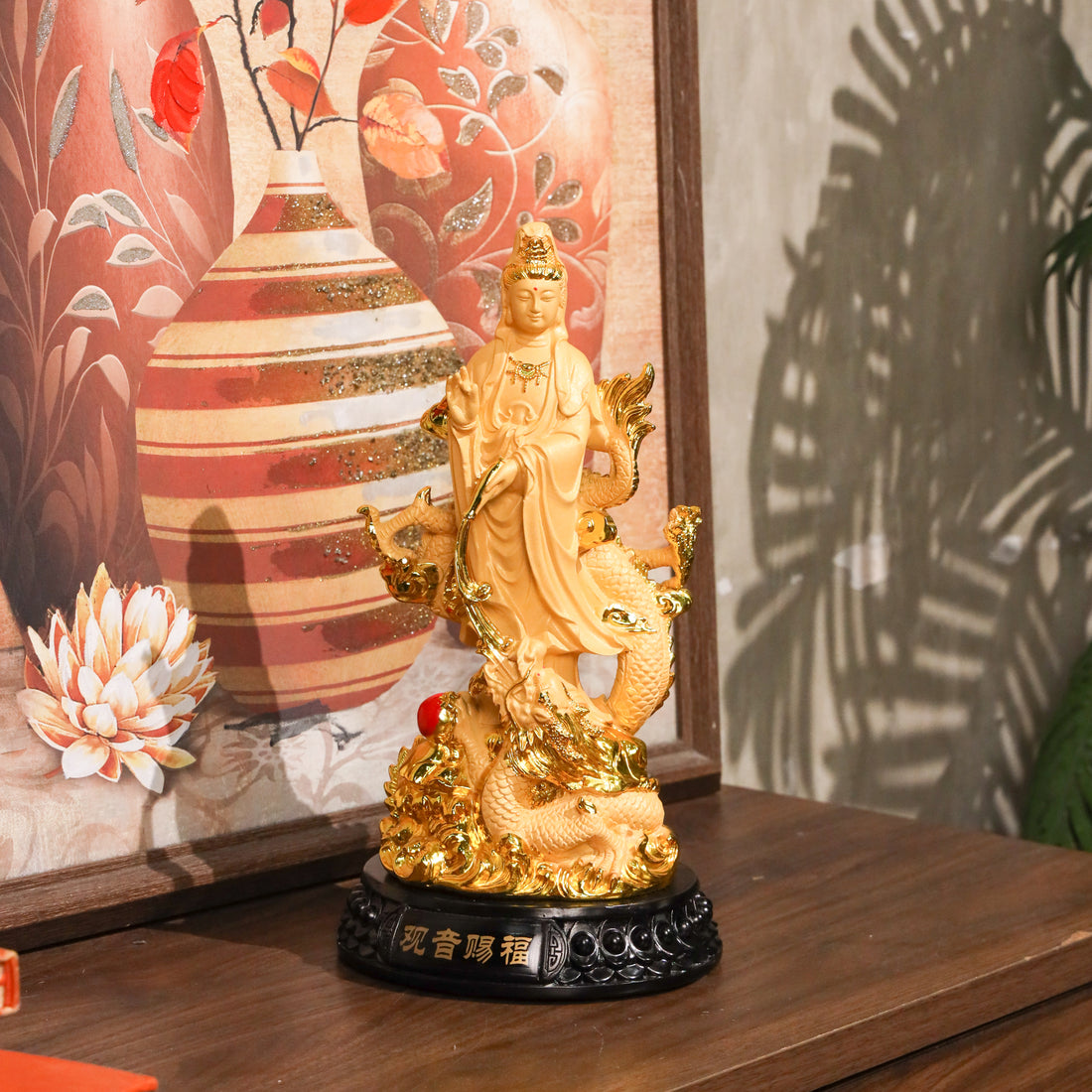 Guan Yin with Dragon for a Safe &amp; Stable Life 32cm