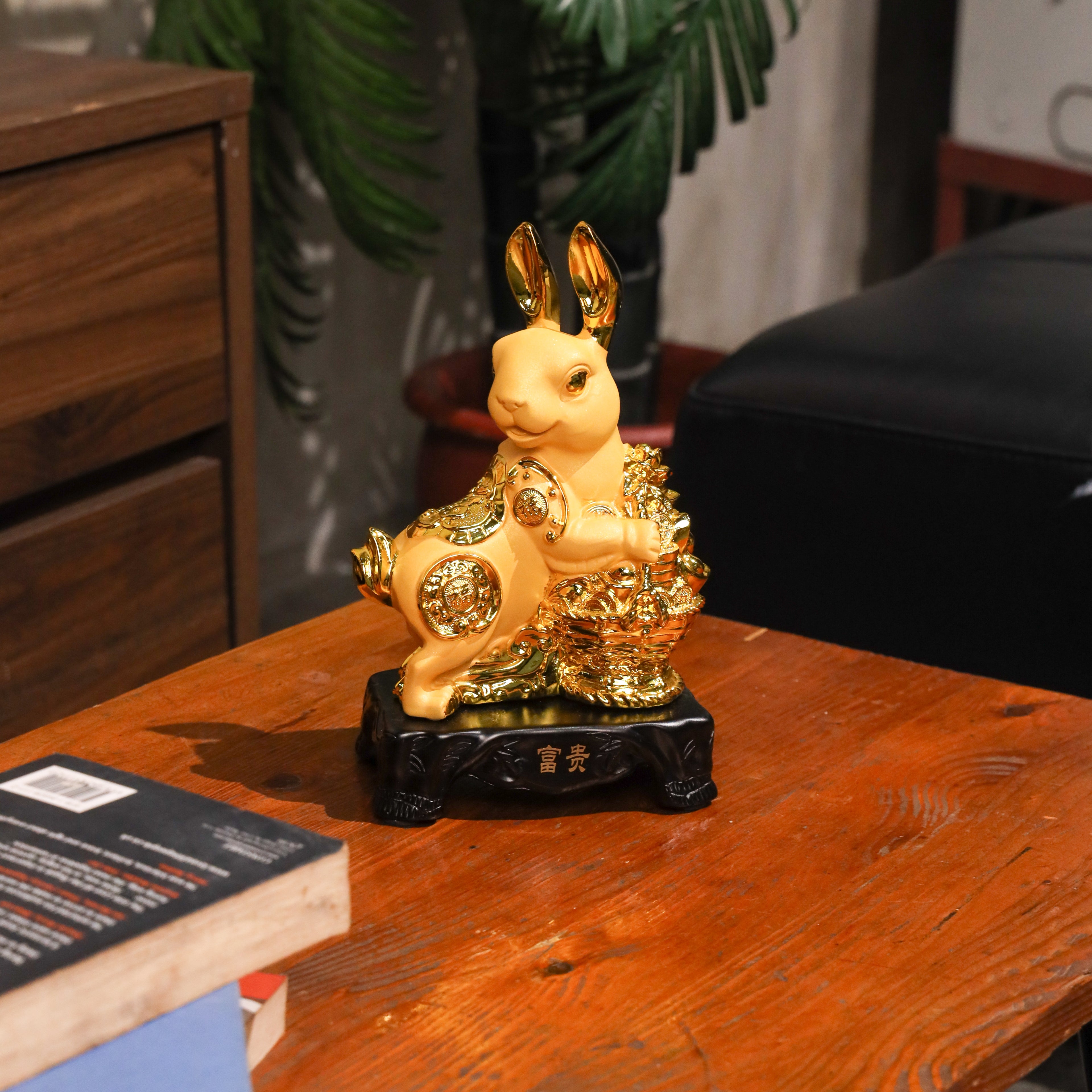 Golden Zodiac Rabbit of Peaceful Living 18cm