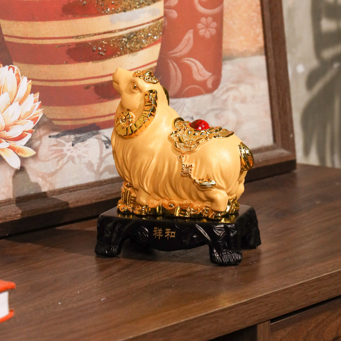 Golden Zodiac Goat of Stable Income 18cm