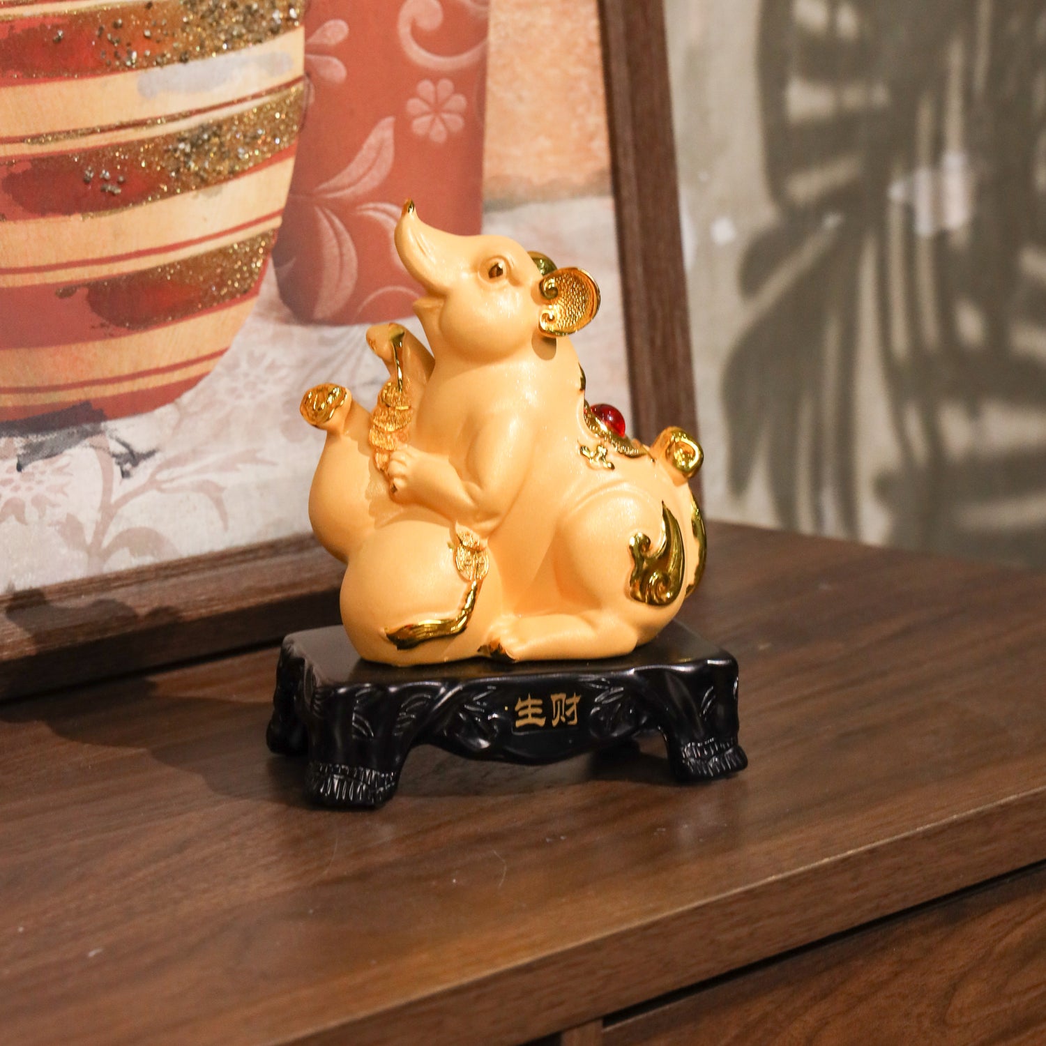 Golden Zodiac Rat of Smart Earnings 18cm
