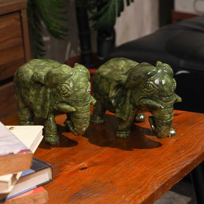 Mighty Protector Jade Elephants 23cm