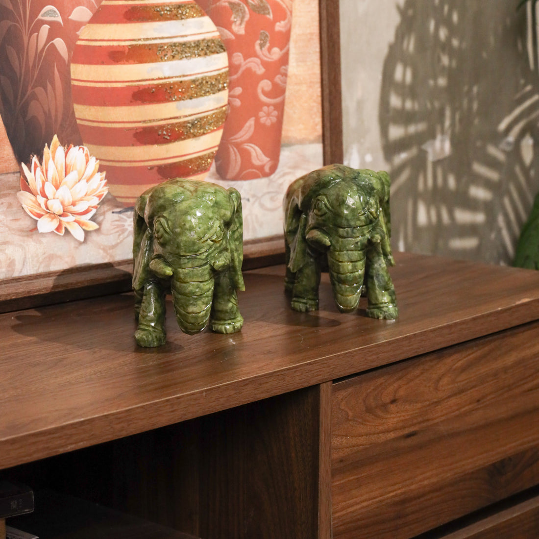 Mighty Protector Jade Elephants 23cm