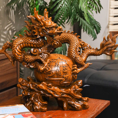 Worldwide Wealth Expansion Wood Dragon 54cm
