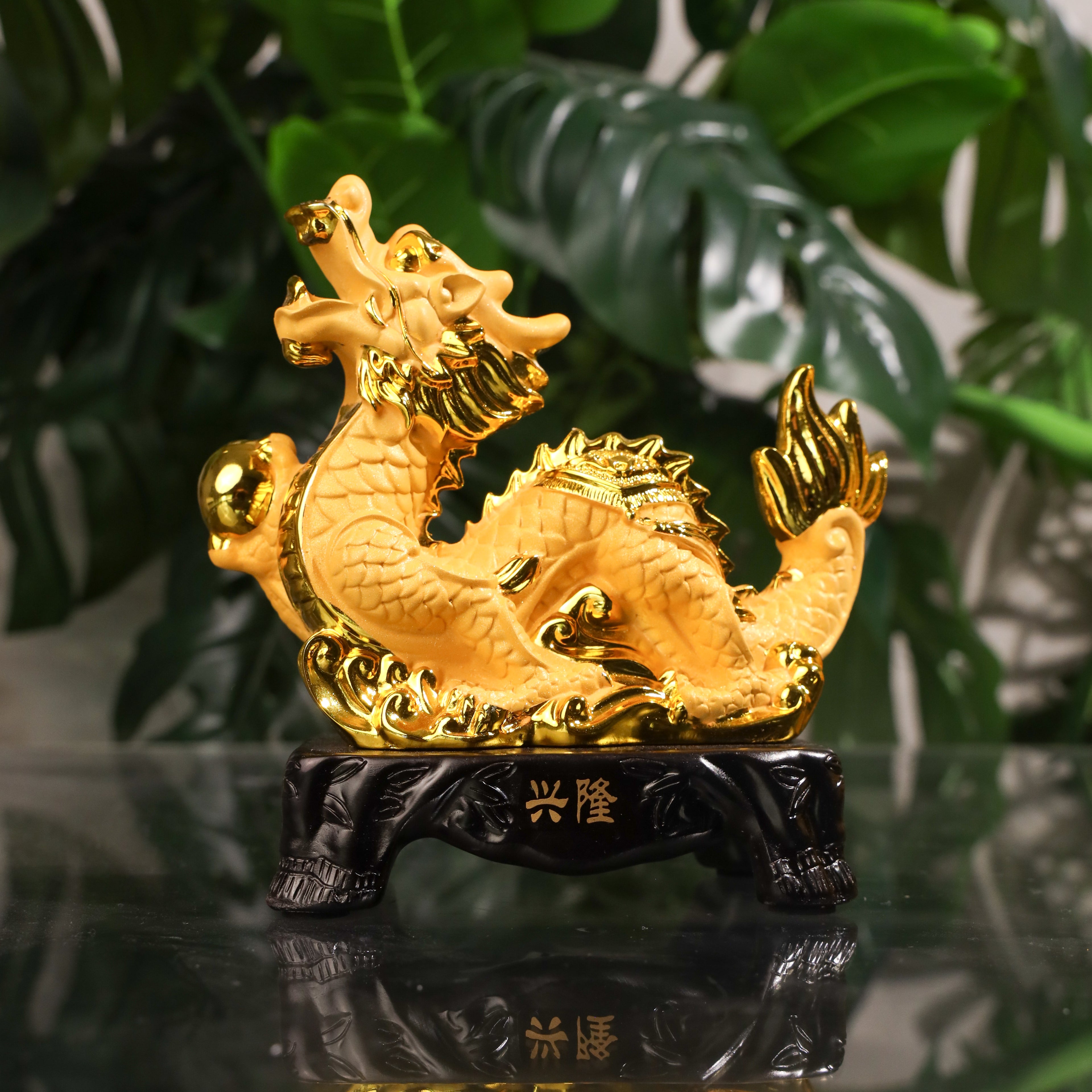 Golden Zodiac Dragon of Leadership &amp; Victory 18cm