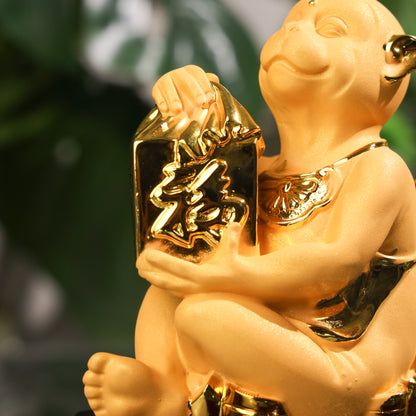 Golden Zodiac Monkey of Creative Success 18cm