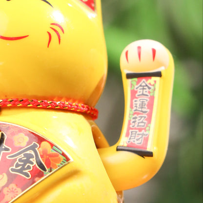 Golden Income Solar-Powered Lucky Cat 11cm