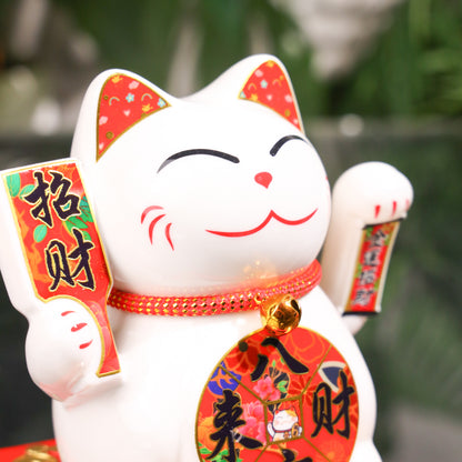 Solar-Powered Fortune Magnet Lucky Cat 14cm