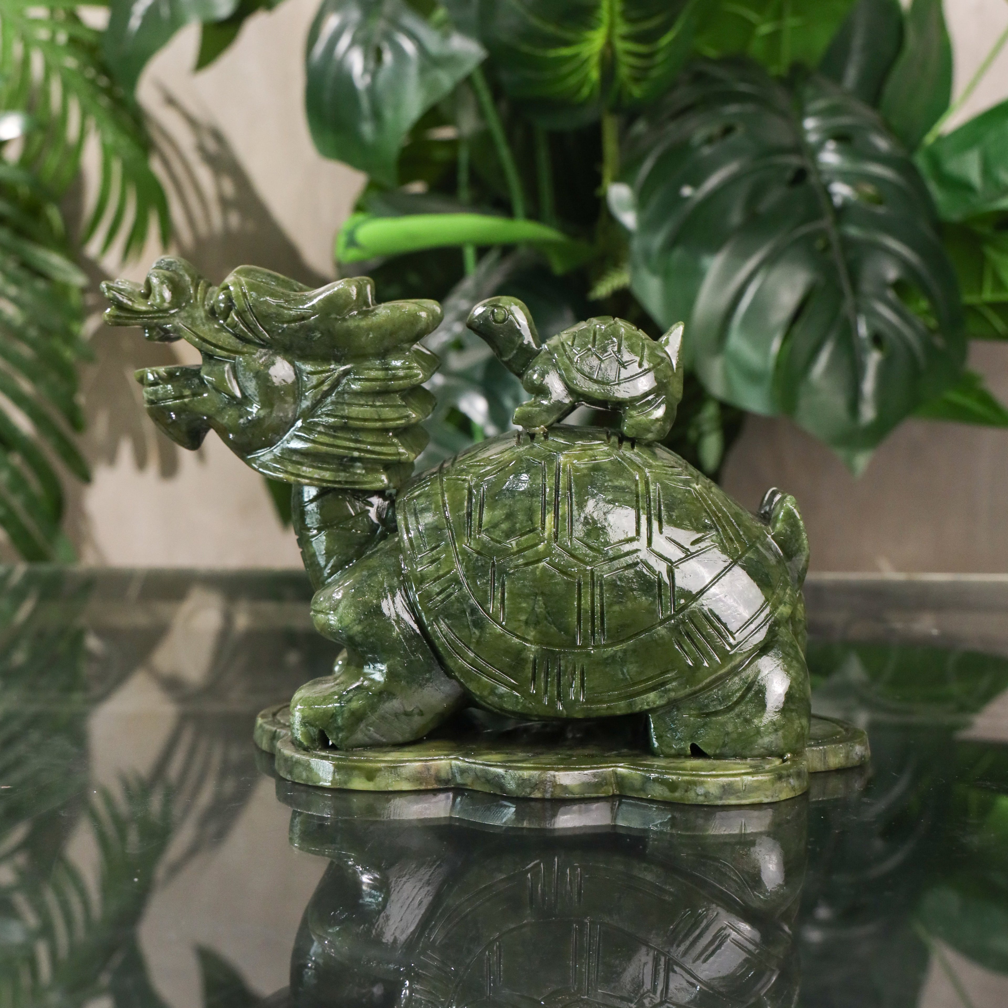 Jade Dragon Turtle of Generational Prosperity 25cm