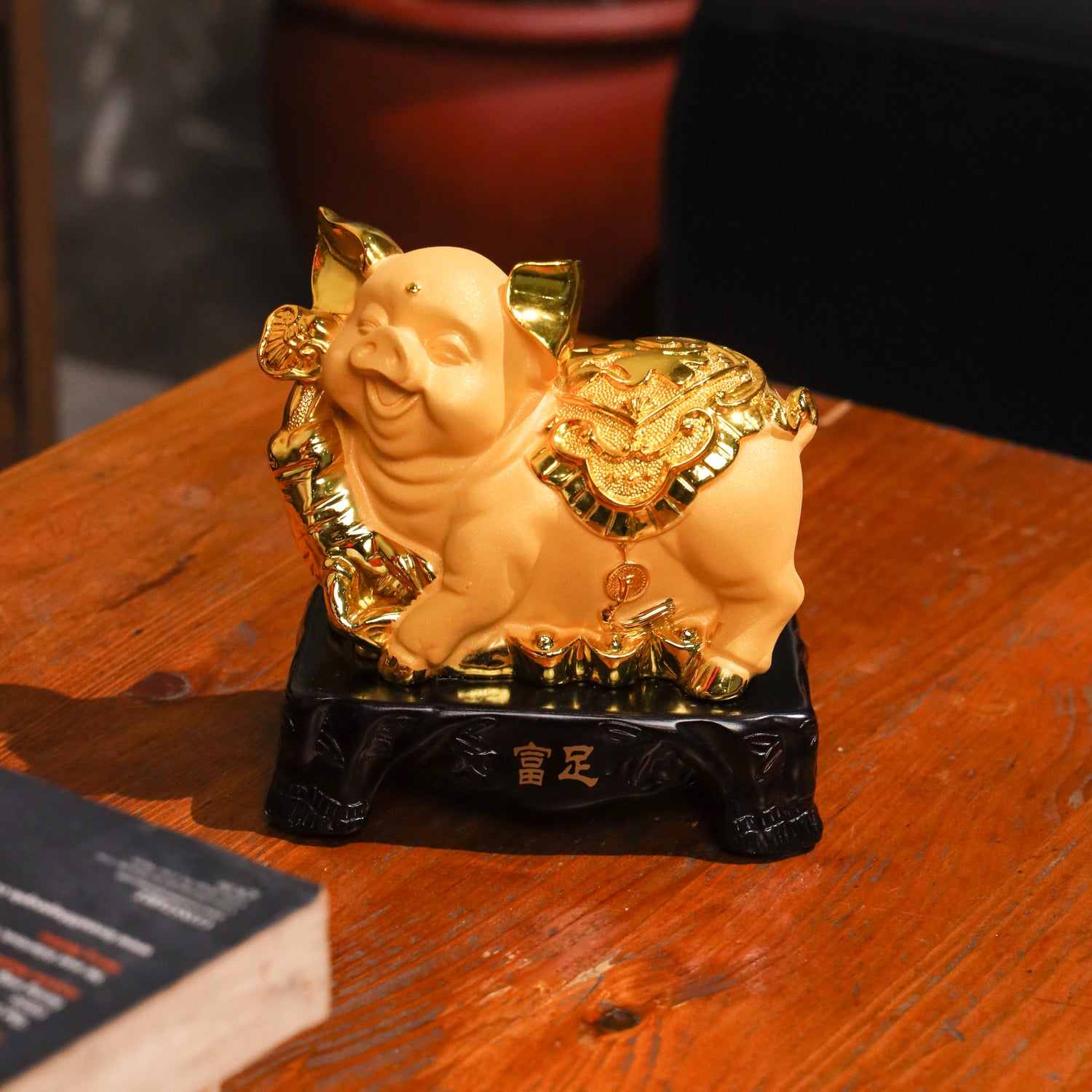 Golden Zodiac Pig of Comfortable Wealth 18cm