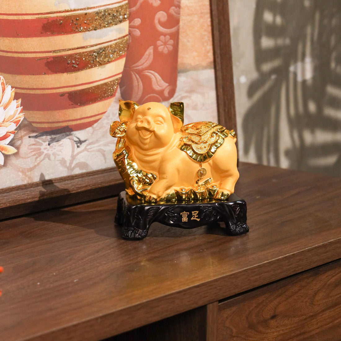 Golden Zodiac Pig of Comfortable Wealth 18cm