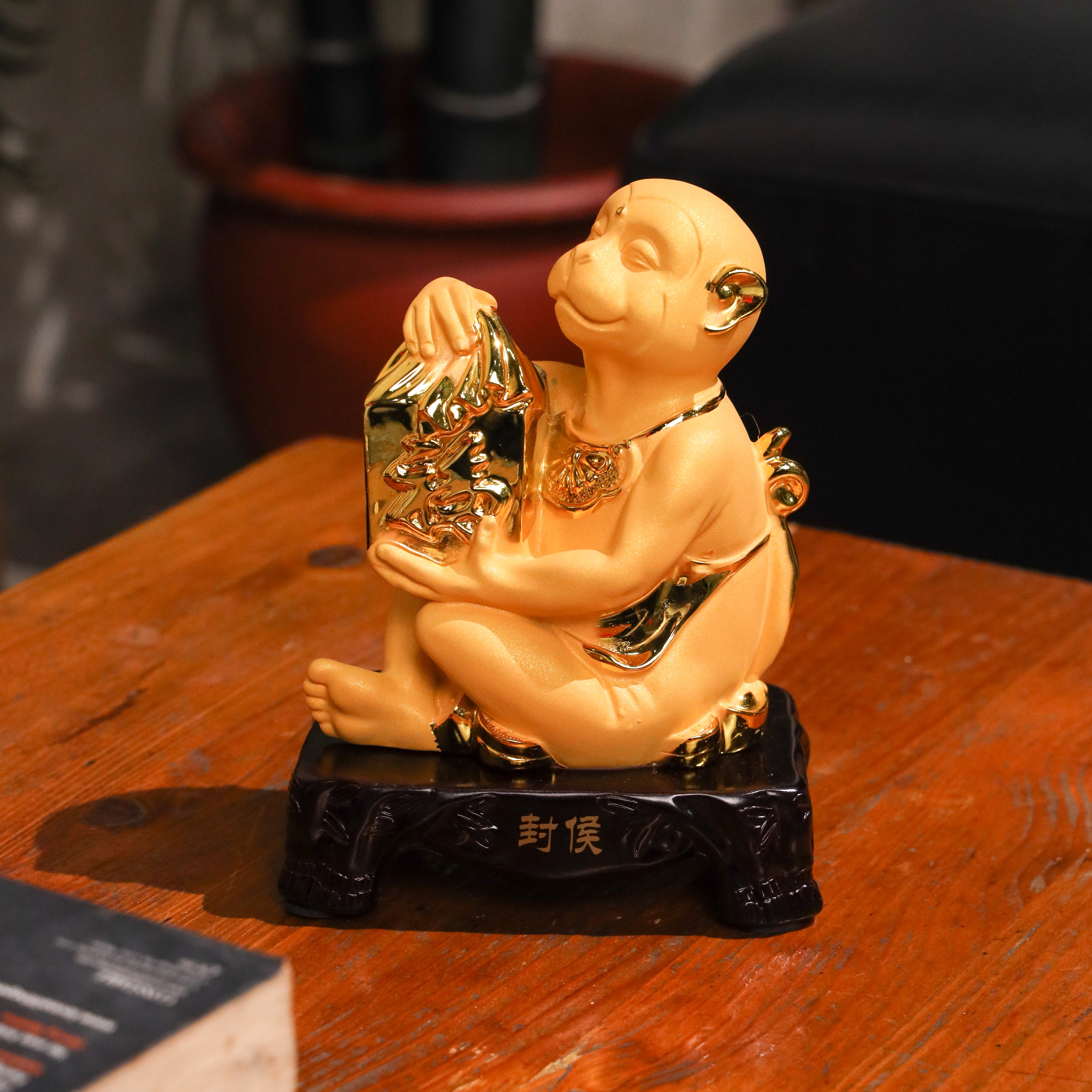 Golden Zodiac Monkey of Creative Success 18cm