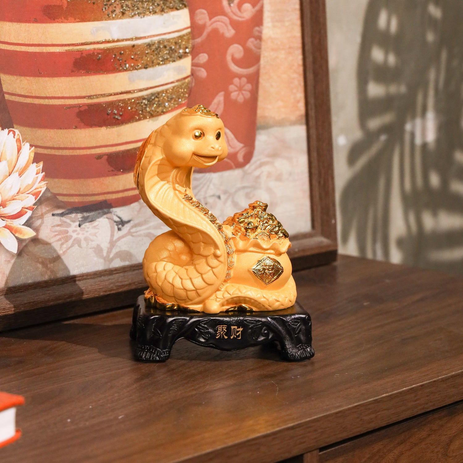 Golden Zodiac Snake of Strategy &amp; Wisdom 18cm