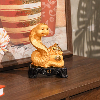 Golden Zodiac Snake of Strategy &amp; Wisdom 18cm