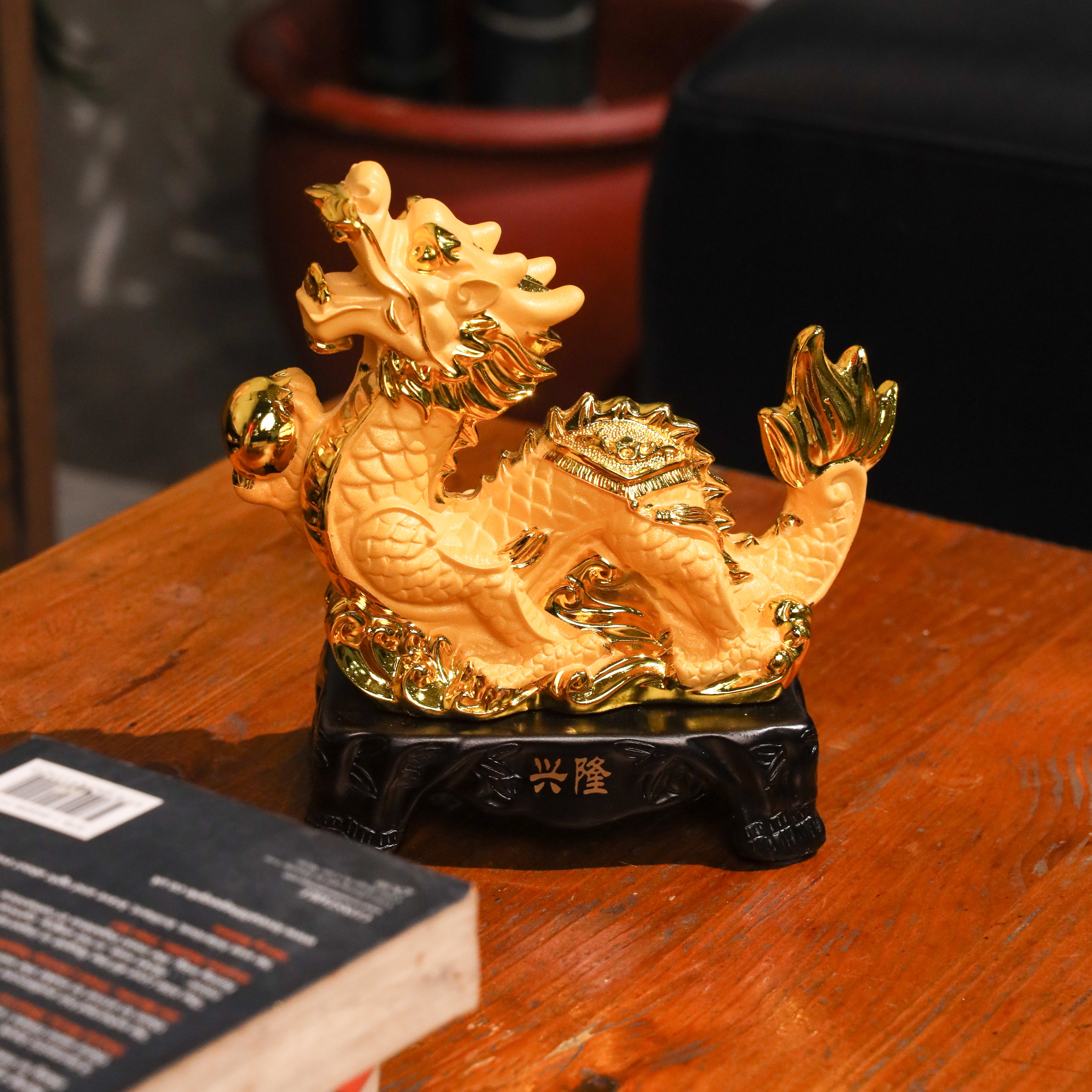 Golden Zodiac Dragon of Leadership &amp; Victory 18cm