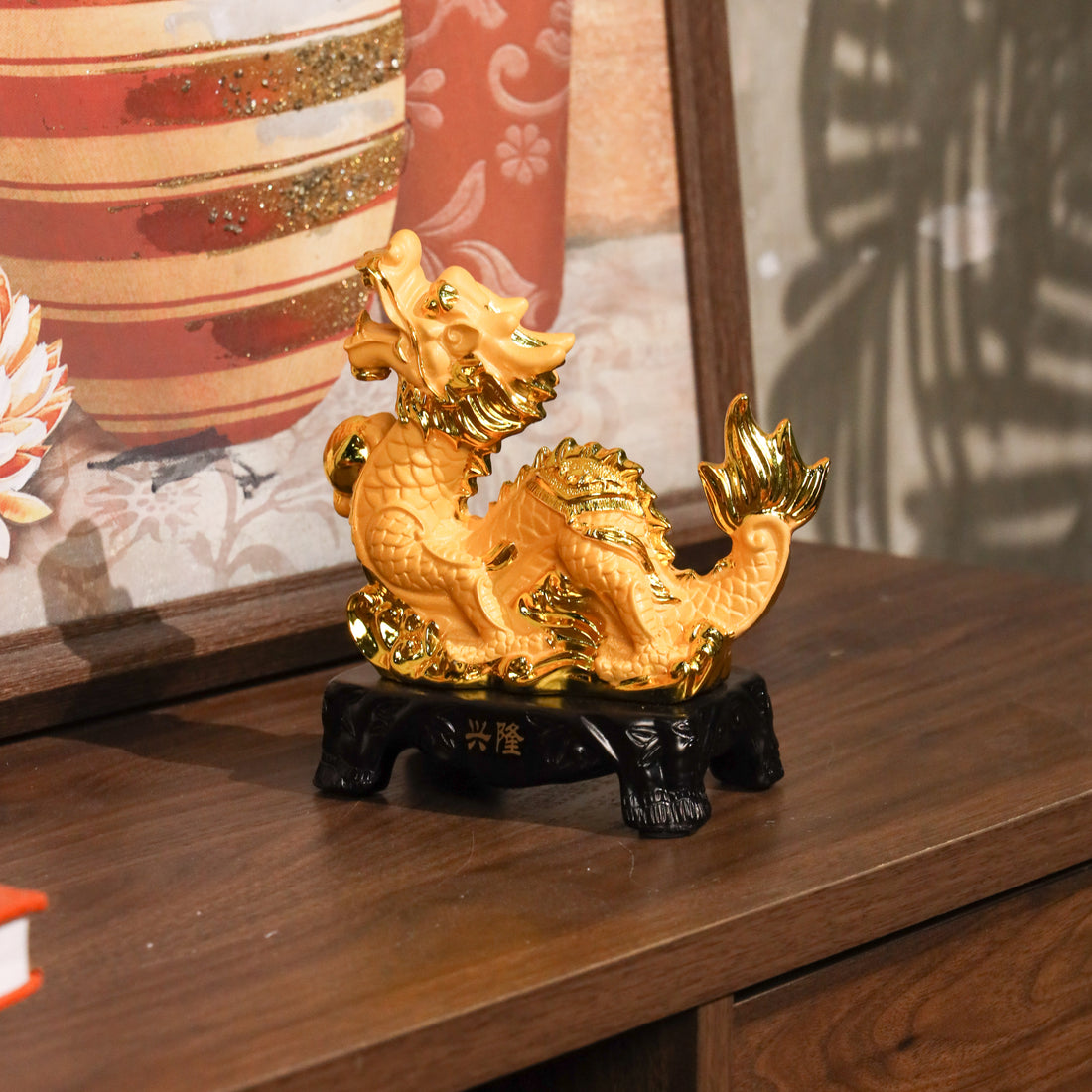 Golden Zodiac Dragon of Leadership &amp; Victory 18cm