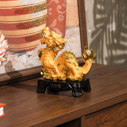 Golden Zodiac Dragon of Leadership &amp; Victory 18cm