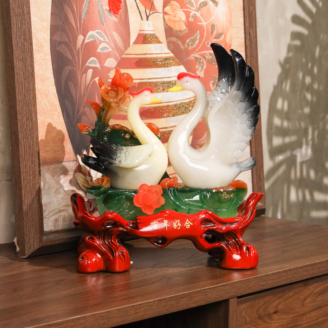 White Swans for Faithful Love 33cm