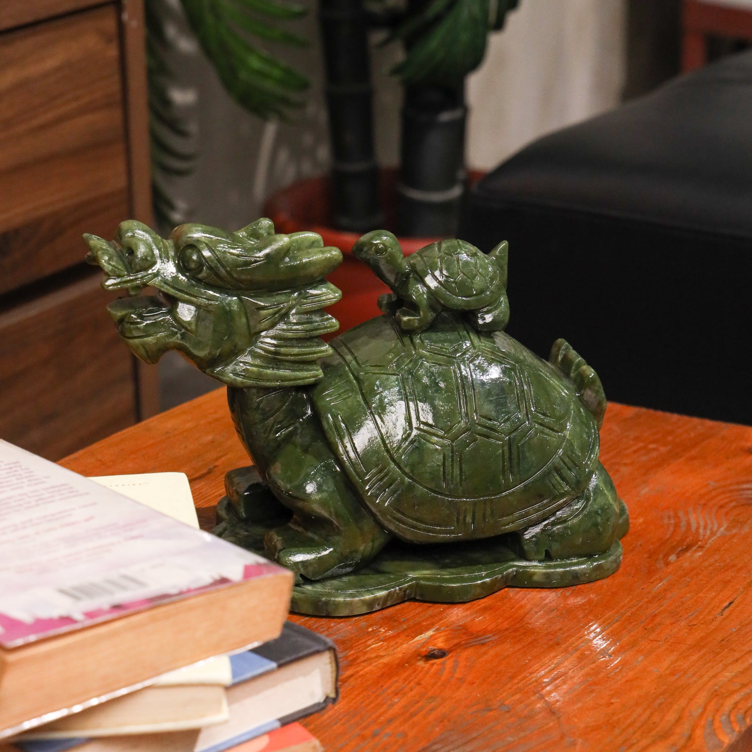 Jade Dragon Turtle of Generational Prosperity 25cm
