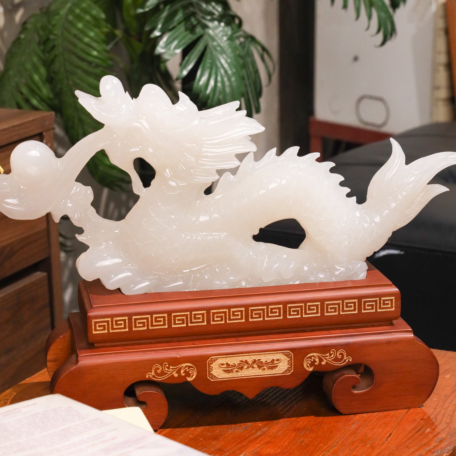 "Attract Power and Success" - Jade Dragon 42cm